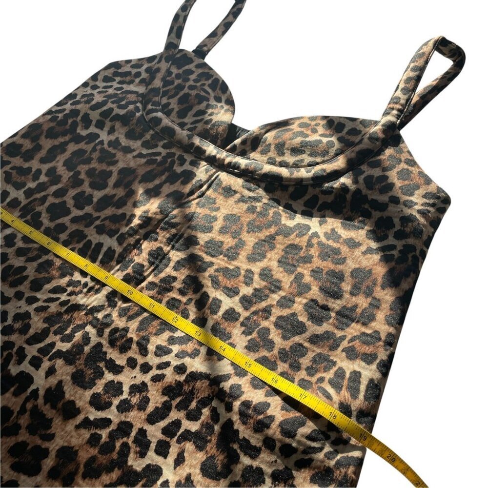 NWT Dhruv Kapoor Sleeveless Sweetheart Mini Dress Leopard Scuba MP - Picture 6 of 10